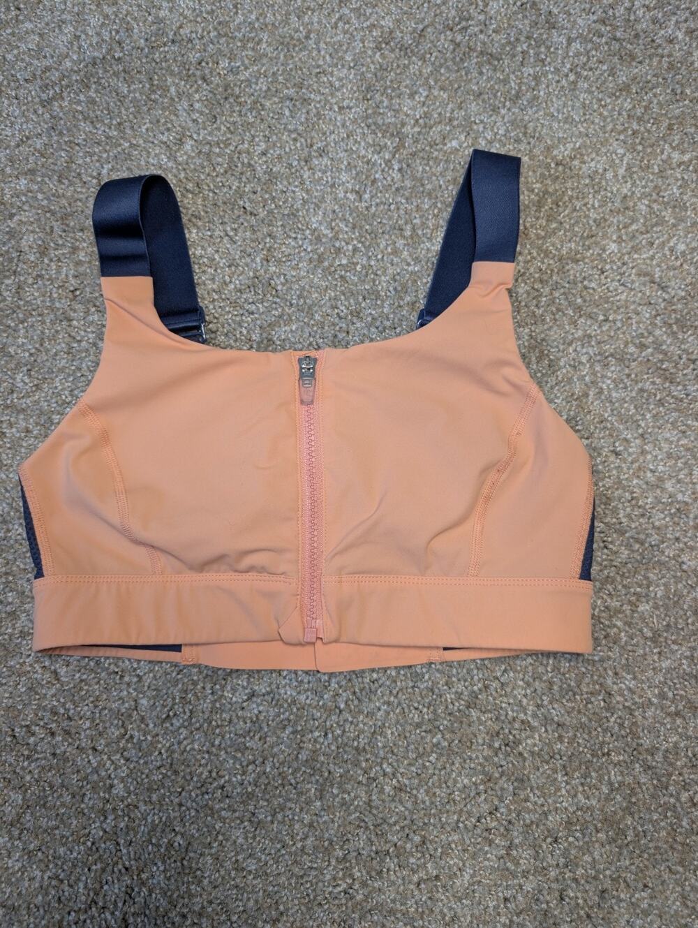 Zip Front High Impact Racerback Outdoor Voices Powerhouse Sports Bra Melon Blue